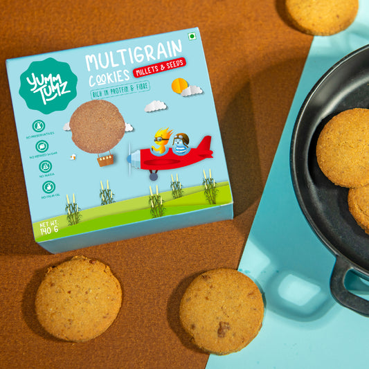 Multigrain Millets & Seeds Cookies | Millet & Seeds Based | No Refined Sugar, Preservative-Free (140g)