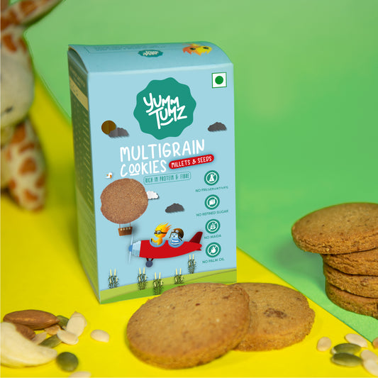 Multigrain Millets & Seeds Cookies | Millet & Seeds Based | No Refined Sugar, Preservative-Free (80g)