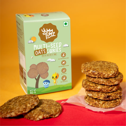 Multi-Seed Oats Cookies | Oats & Seeds Based | No Refined Sugar, Preservative-Free (80g)