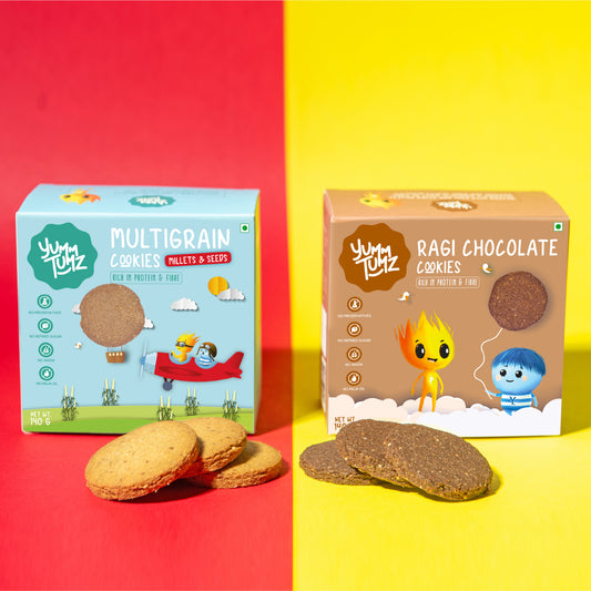 Ragi Choco & Multigrain Millets & Seeds Cookies | Pack of 2 | No Refined Sugar, Preservative-Free (280g)