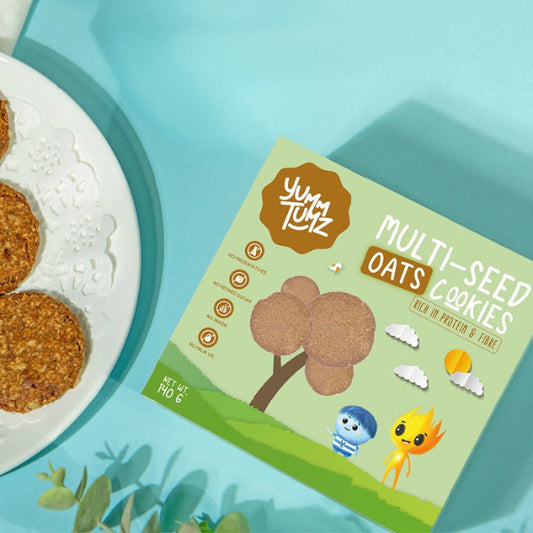 Multi-Seed Oats Cookies | Oats & Seeds Based | No Refined Sugar, Preservative-Free (140g)