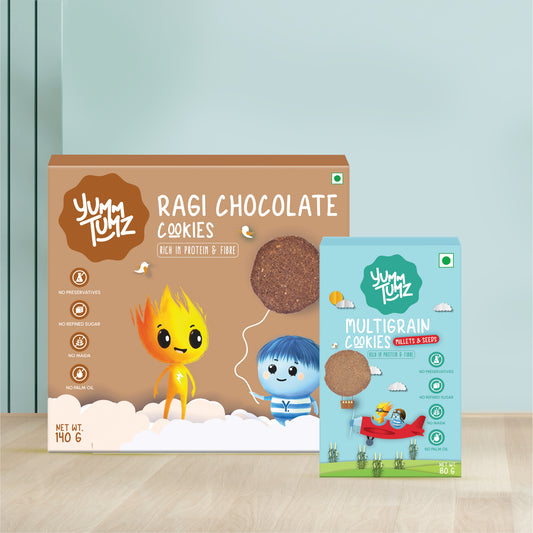 Ragi Choco & Multigrain Millets & Seeds Cookies | Pack of 2 | No Refined Sugar, Preservative-Free (220g)