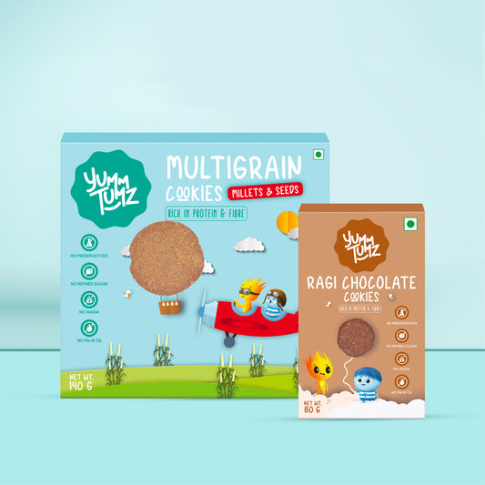 Multigrain Millets Seeds & Ragi Choco Cookies | Pack of 2 | No Refined Sugar, Preservative-Free (220g)