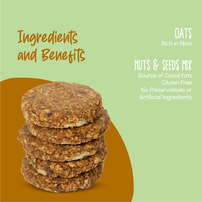 Multi-seed Oats & Multigrain Millets and Seeds Cookies | Pack of 2 | No Refined Sugar, Preservative-Free (220g)