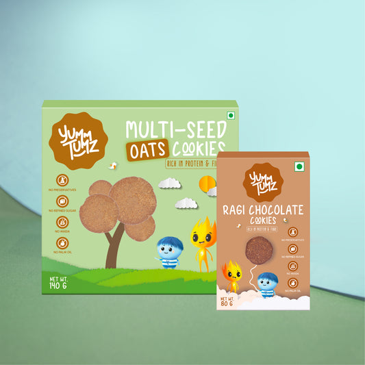 Multi-Seed Oats & Ragi Choco Cookies | Pack of 2 | No Refined Sugar, Preservative-Free (220g)